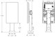 Technical line drawing of a 55-inch display stand with dimensions of 28.4 wide, 48.6 tall, and 1.6 depth. Screens sold separately.