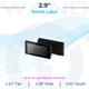 A 2.9-inch electronic smart label display showing dimensions and a 10-year battery lifetime.