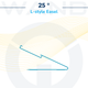 Graphic illustration of the 25 degree L-style easel designed for a 4.2 inch display.