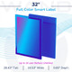 32-inch Full Color Smart Label digital display screen showcasing product dimensions and a 10-year battery lifetime specification.