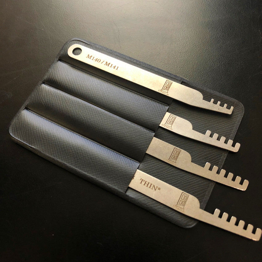 Our Comb Card Pack of four lock picking comb tools.