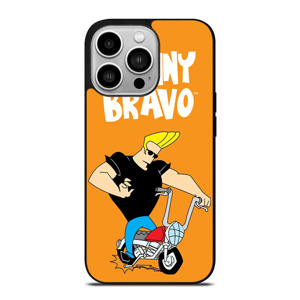 JOHNNY BRAVO CARTOON RIDING BIKE iPhone 14 Pro Case Cover