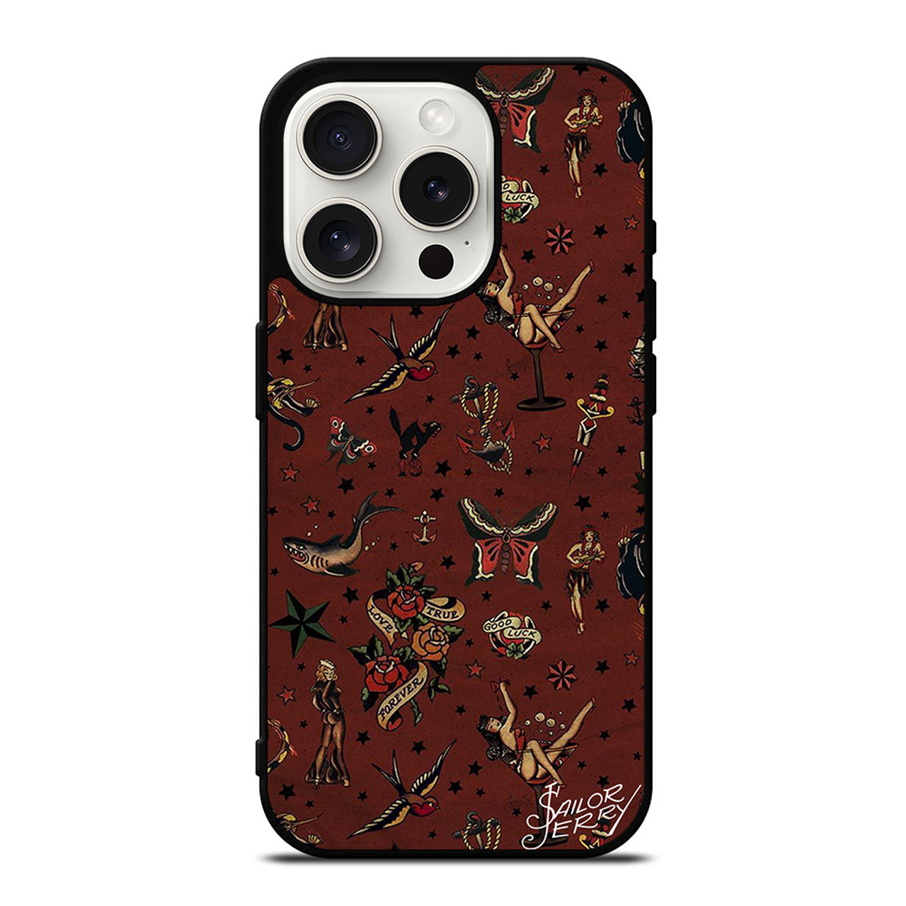 iPhone 11 Pro Max Wood Case Tattoo Skull Design Design