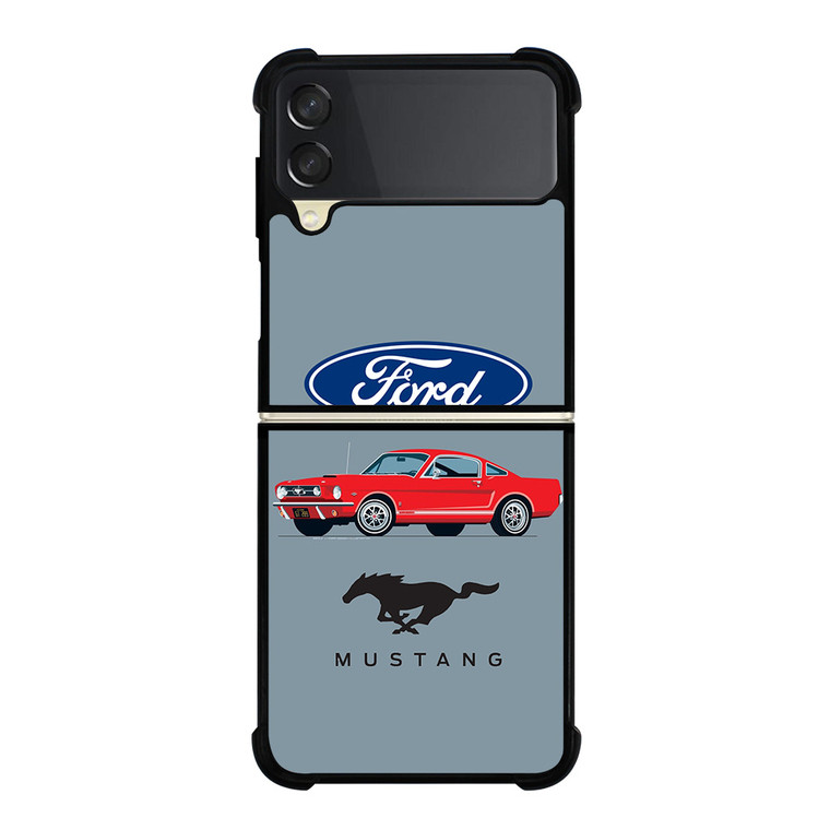 1965 FORD MUSTANG ILLUSTRATION Samsung Galaxy Z Flip 3 Case Cover