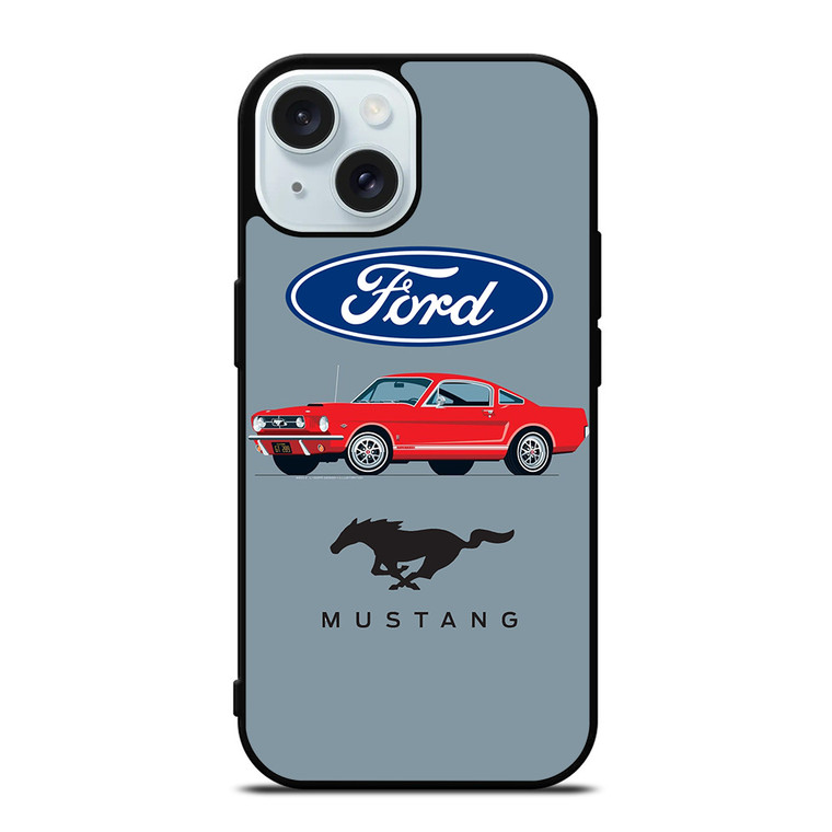 1965 FORD MUSTANG ILLUSTRATION iPhone 15 Case Cover