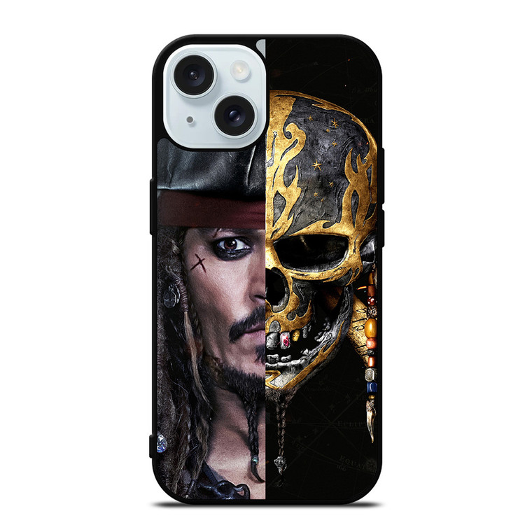 JACK SPARROW PIRATES OF THE CARIBBEAN SKULL iPhone 15 Case Cover