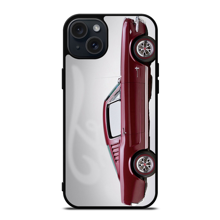 1965 FORD MUSTANG RED CAR iPhone 15 Plus Case Cover