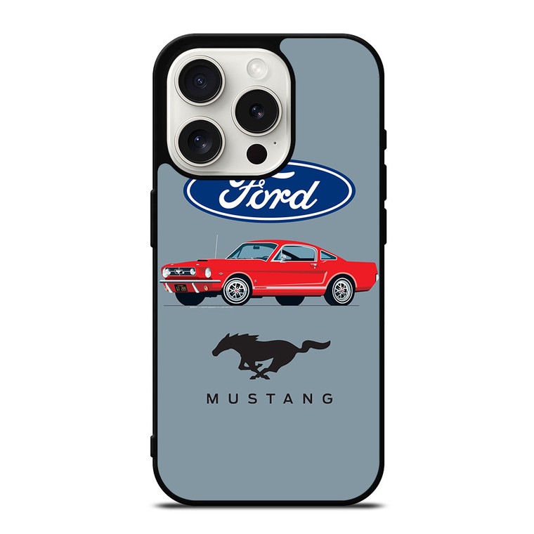 1965 FORD MUSTANG ILLUSTRATION iPhone 15 Pro Case Cover