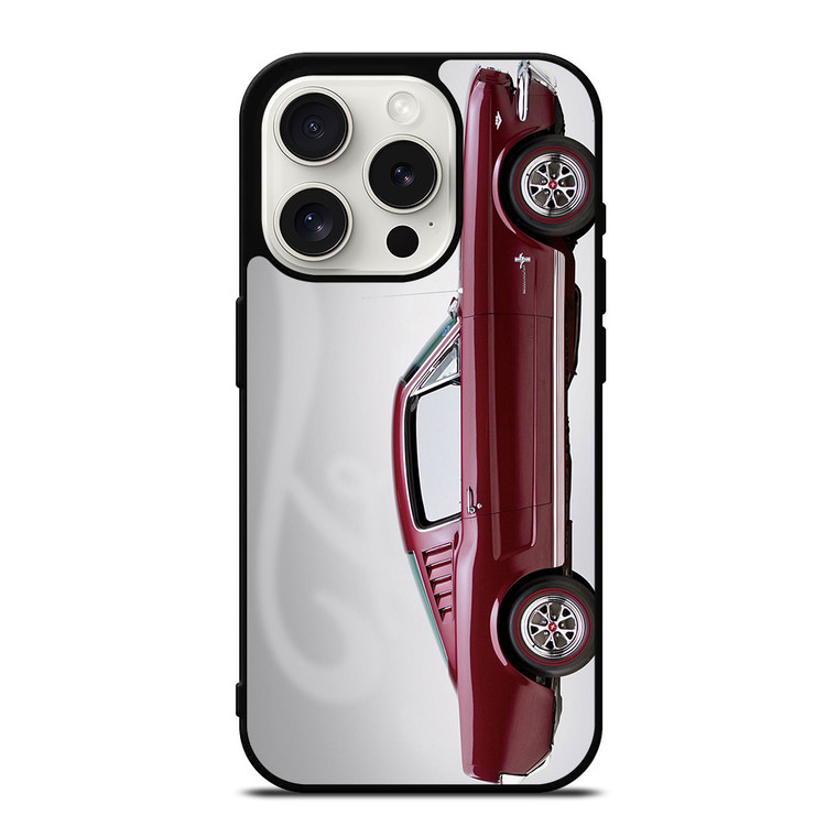 1965 FORD MUSTANG RED CAR iPhone 15 Pro Case Cover