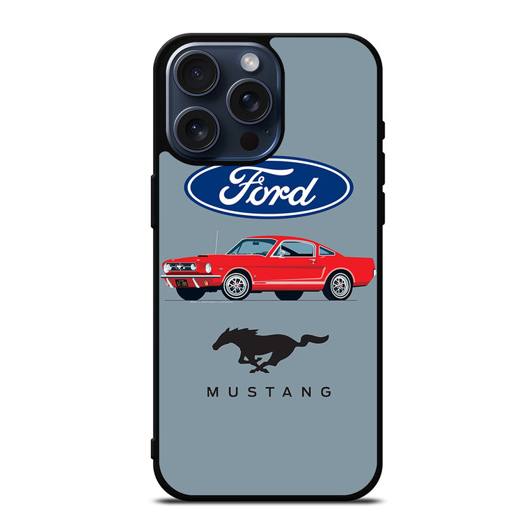 1965 FORD MUSTANG ILLUSTRATION iPhone 15 Pro Max Case Cover