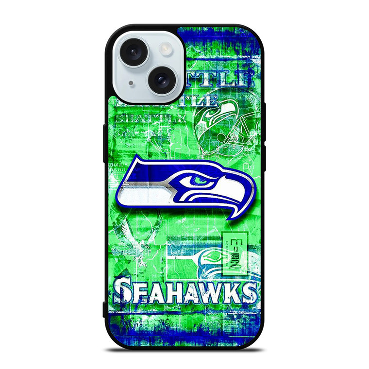 SEATTLE SEAHAWKS SKIN iPhone 15 Case Cover