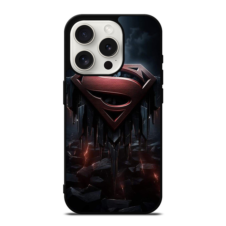 SUPERMAN DARK LOGO ICON iPhone 15 Pro Case Cover