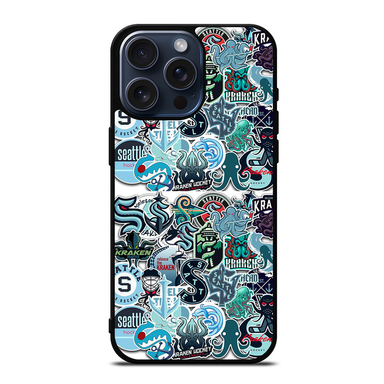 SEATTLE KRAKEN OCTOPUS COLLAGE iPhone 15 Pro Max Case Cover