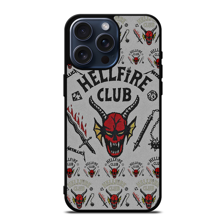 STRANGER THINGS HELLFIRE MASK iPhone 15 Pro Max Case Cover