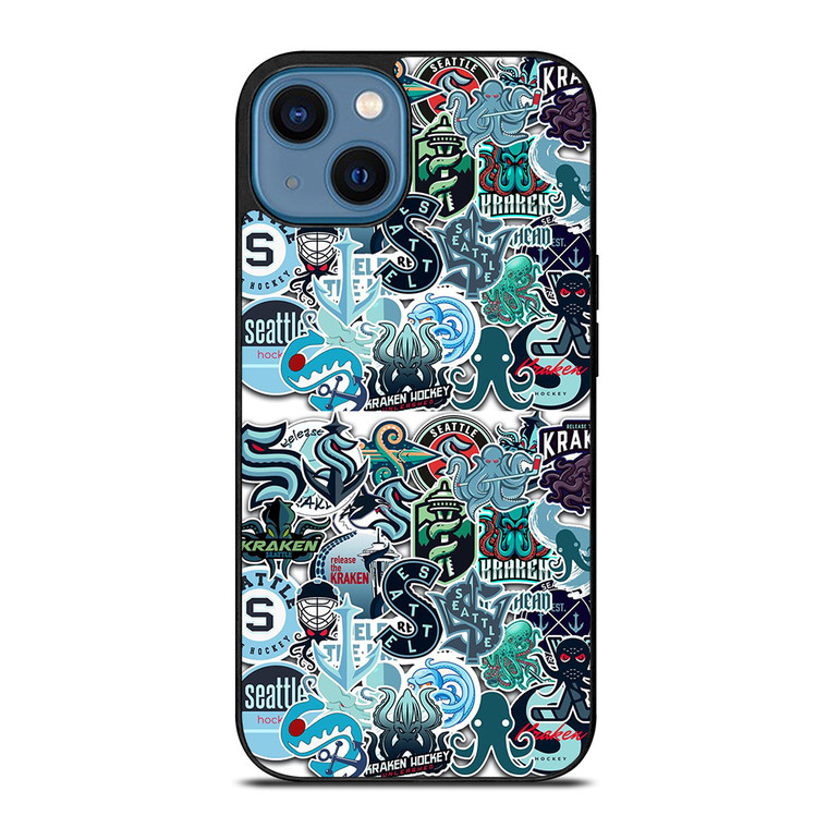 SEATTLE KRAKEN OCTOPUS COLLAGE iPhone 14 Case Cover