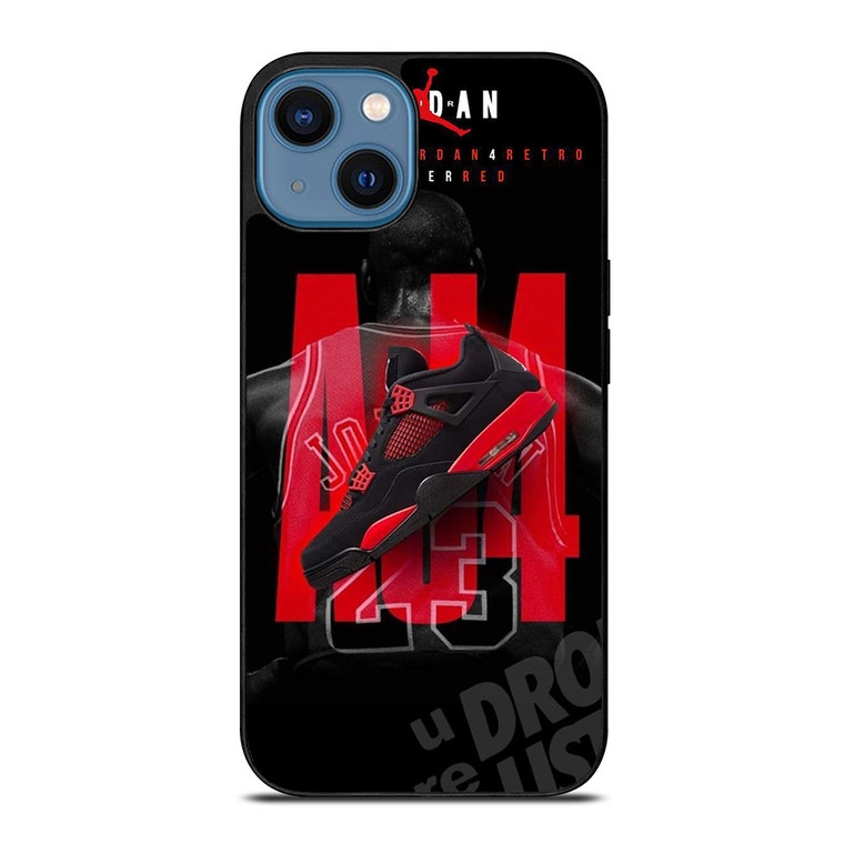 SHOES THUNDER RED JORDAN iPhone 14 Case Cover