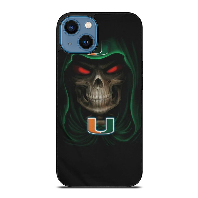 UM MIAMI HURRICANES SKULL iPhone 14 Case Cover