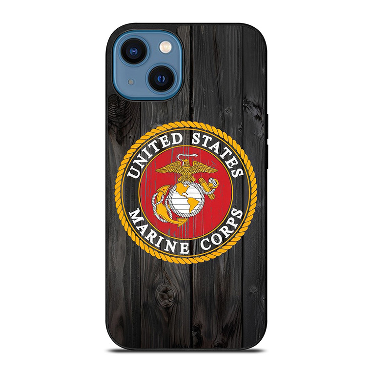 USMC US MARINE CORPS WOOD iPhone 14 Case Cover