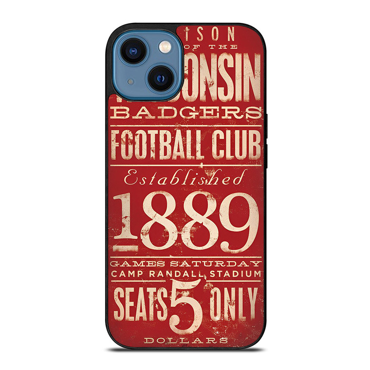 WISCONSIN BADGER OLD TICKET iPhone 14 Case Cover