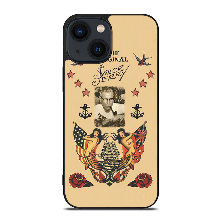TATTOO SAILOR JERRY FACE iPhone 14 Plus Case Cover