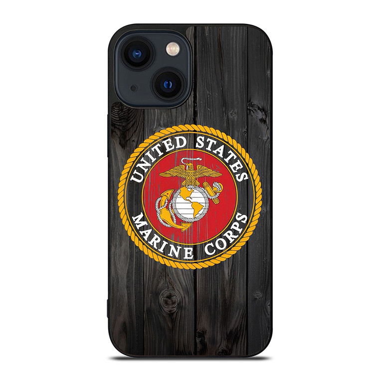 USMC US MARINE CORPS WOOD iPhone 14 Plus Case Cover