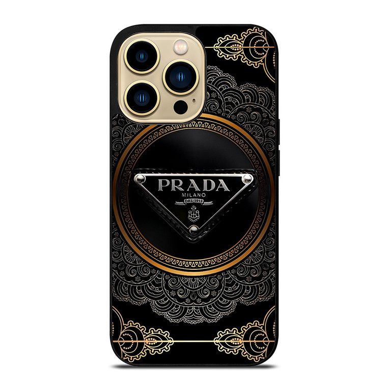 PRADA MILANO BLACK GOLD iPhone 14 Pro Max Case Cover