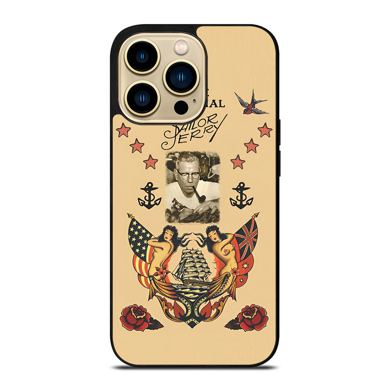 TATTOO SAILOR JERRY FACE iPhone 14 Pro Max Case Cover