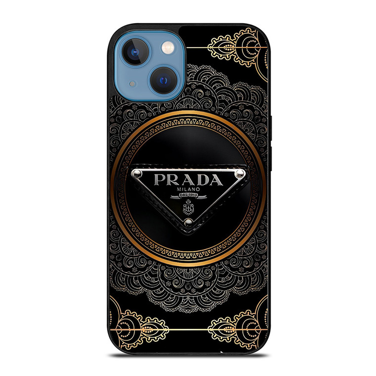 PRADA MILANO BLACK GOLD iPhone 13 Case Cover