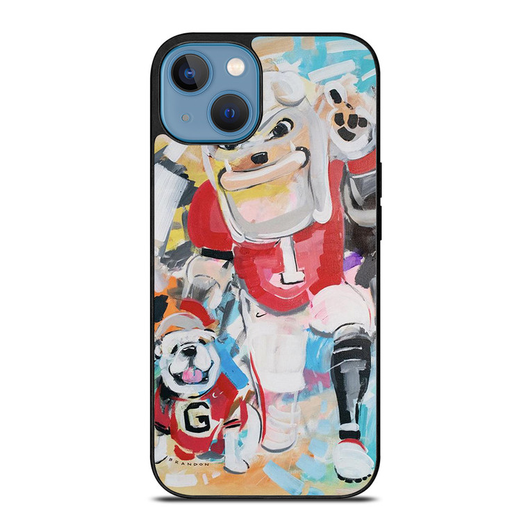 UNIVERSITY OF GEORGIA BULLDOGS UGA ART iPhone 13 Case Cover