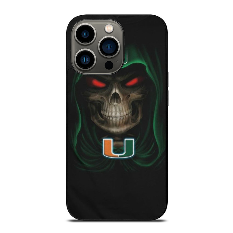 UM MIAMI HURRICANES SKULL iPhone 13 Pro Case Cover