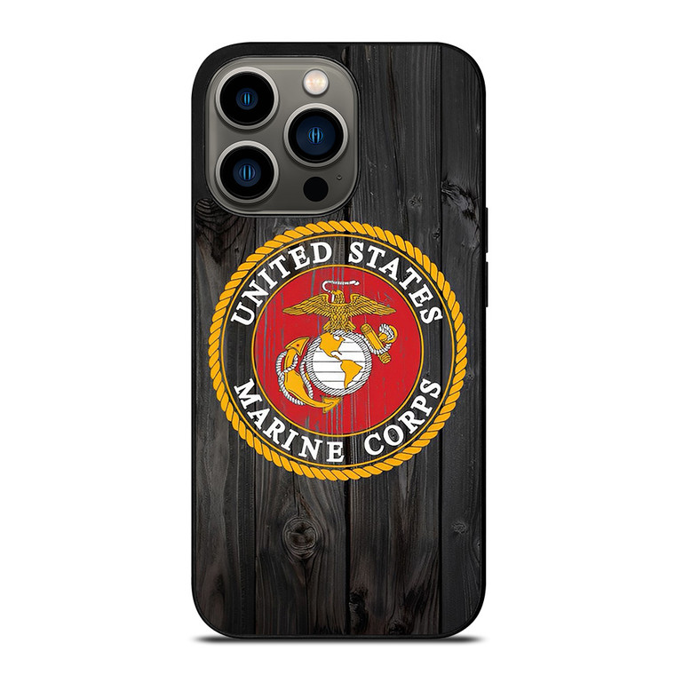 USMC US MARINE CORPS WOOD iPhone 13 Pro Case Cover