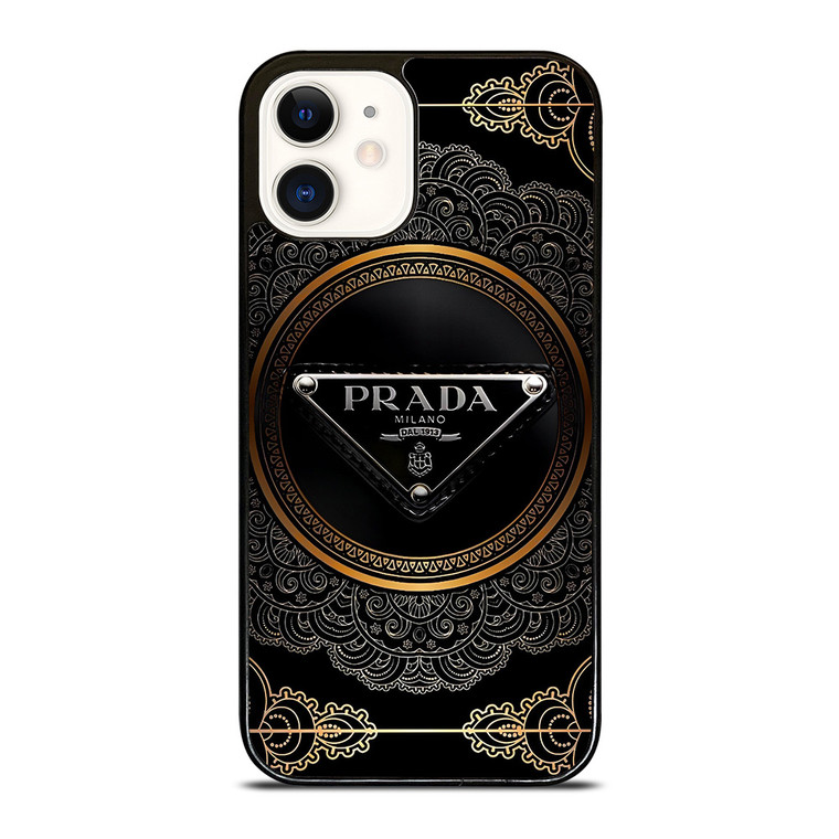 PRADA MILANO BLACK GOLD iPhone 12 Case Cover