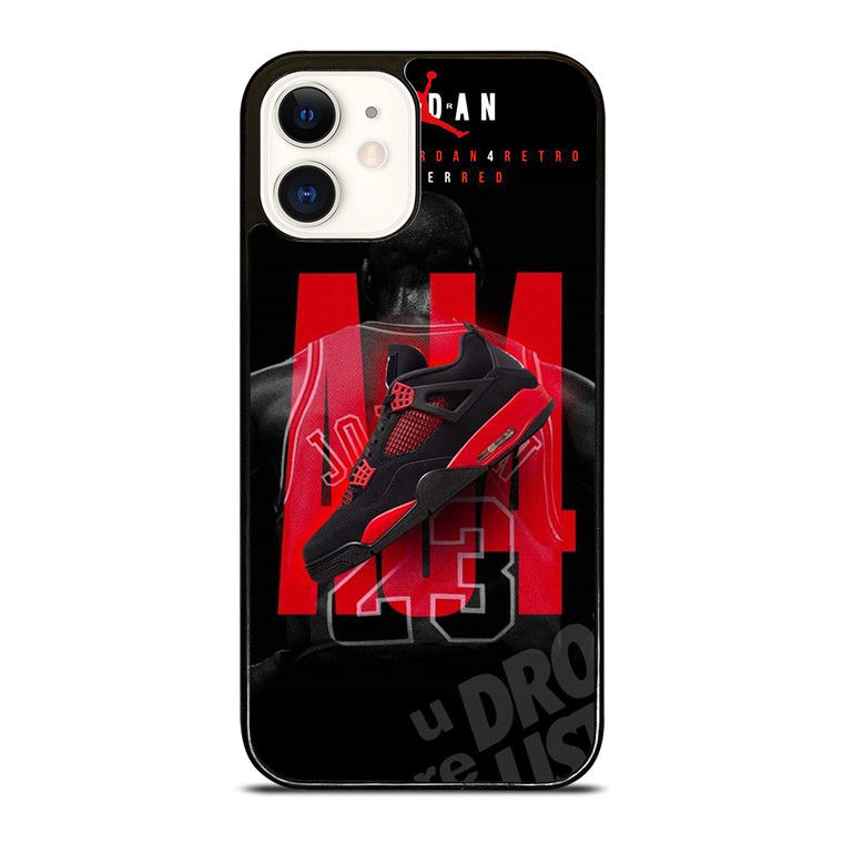 SHOES THUNDER RED JORDAN iPhone 12 Case Cover