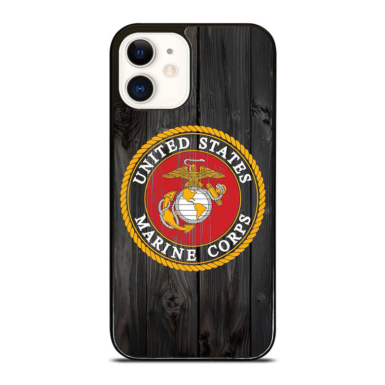 USMC US MARINE CORPS WOOD iPhone 12 Case Cover