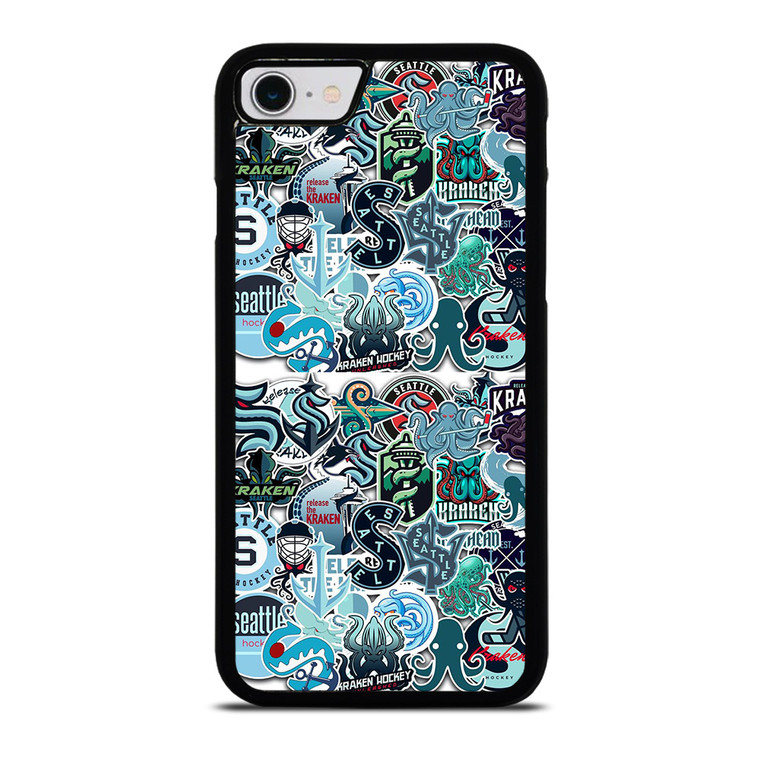 SEATTLE KRAKEN OCTOPUS COLLAGE iPhone SE 2022 Case Cover