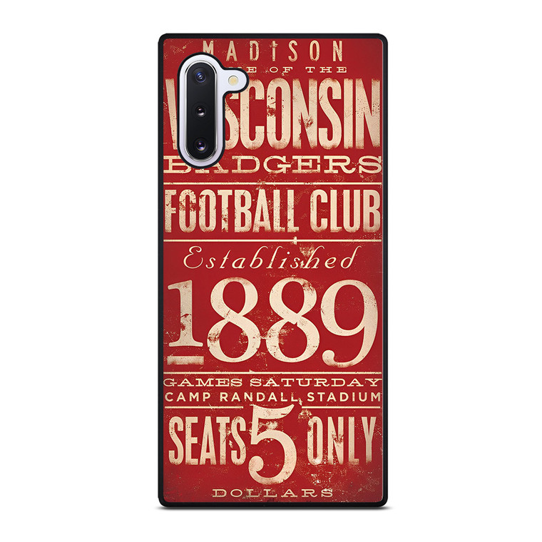 WISCONSIN BADGER OLD TICKET Samsung Galaxy Note 10 Case Cover
