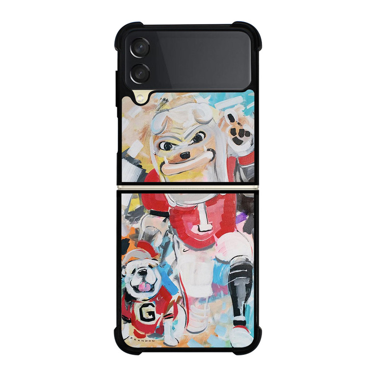 UNIVERSITY OF GEORGIA BULLDOGS UGA ART Samsung Galaxy Z Flip 3 Case Cover