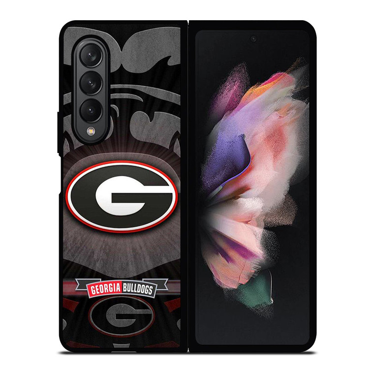 UNIVERSITY OF GEORGIA BULLDOGS UGA BLACK Samsung Galaxy Z Fold 3 Case Cover