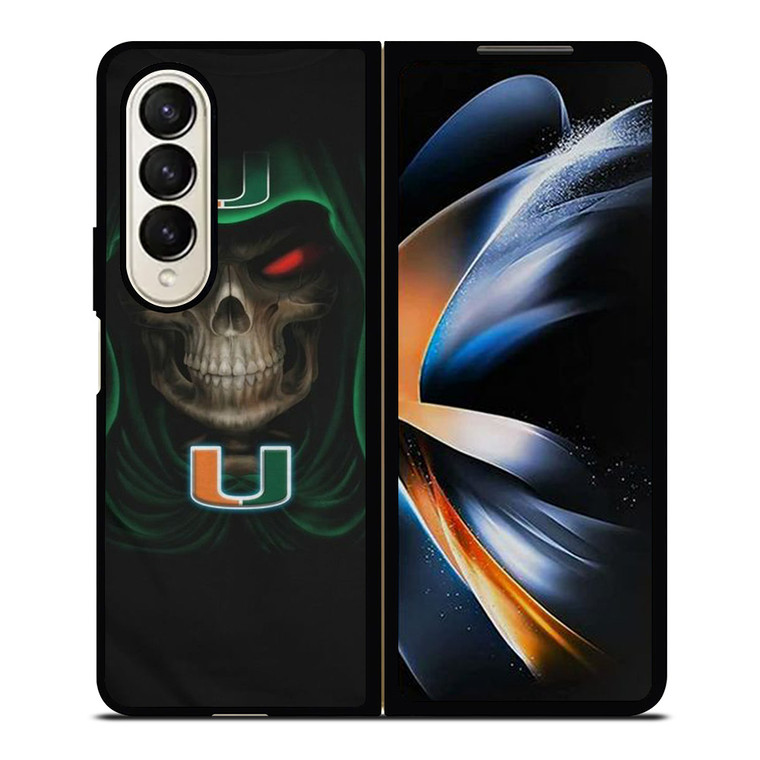 UM MIAMI HURRICANES SKULL Samsung Galaxy Z Fold 4 Case Cover