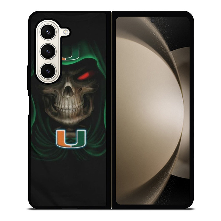 UM MIAMI HURRICANES SKULL Samsung Galaxy Z Fold 5 Case Cover