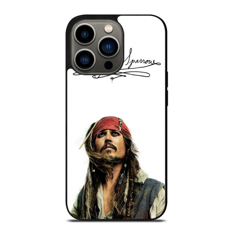 JACK SPARROW SIGNATURE PIRATES OF THE CARIBBEAN  iPhone 13 Pro Case Cover