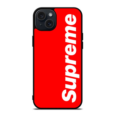 OFF WHITE LOGO X SUPREME RED iPhone 15 Plus Case Cover