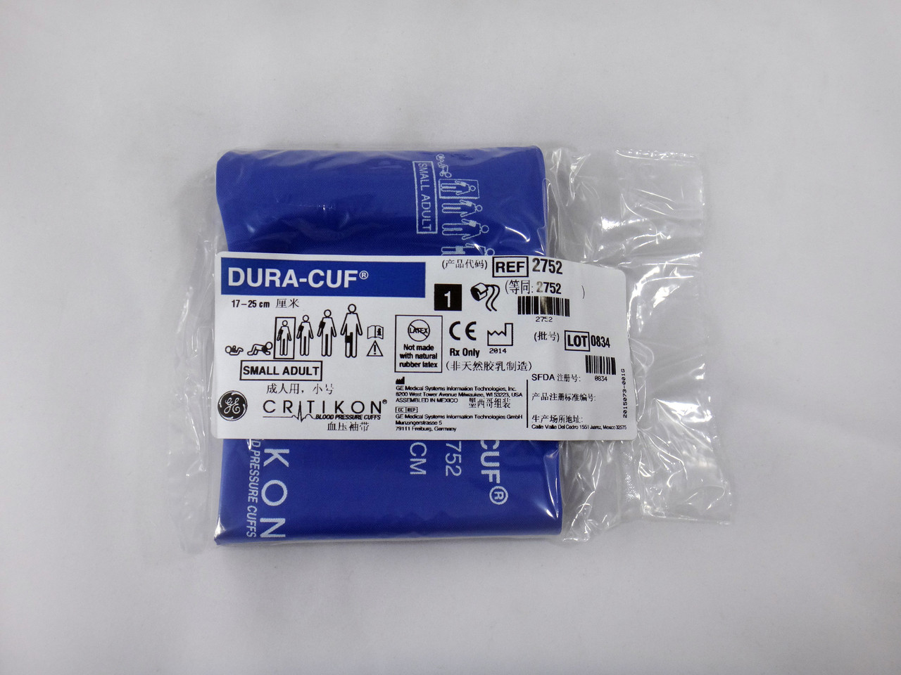 GE Critikon Blood Pressure Cuff Dura-Cuf 2752 (SINGLE CUFF