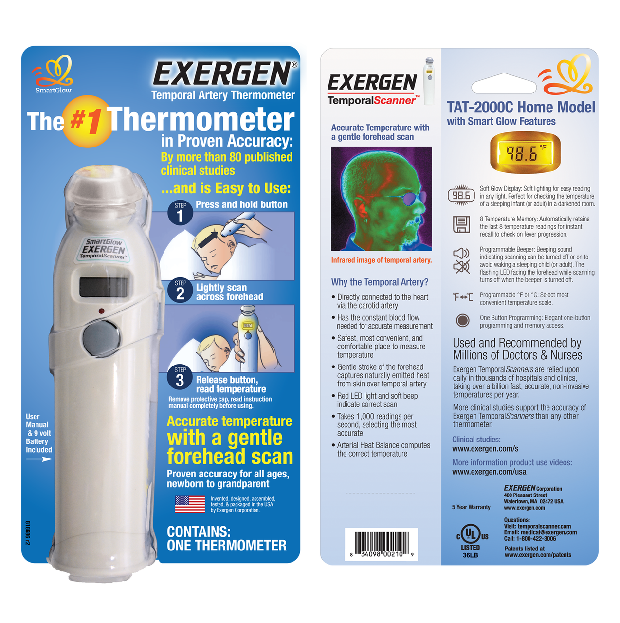 Exergen TAT-2000C Temporal Artery Home Thermometer - Jaken Medical Inc