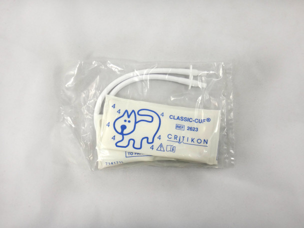 GE Critikon Blood Pressure Cuff Classic-Cuf 2623 Neonatal #4, Male Luer