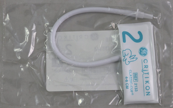 GE Critikon Blood Pressure Cuff: Soft-Cuf - 2133 Neonatal #2 - 1 Tube, Male Luer