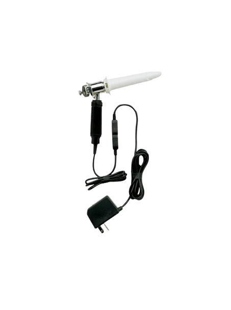 Welch Allyn 6.0 V Illumination System for Disposable Endoscopes; Insufflation Bulb (#30200), Fiber-Optic Light Head (#36019), Light Handle with 3.0 ft/0.9 m Cord (#73211), Power Transformer with 5.0 ft/1.2 m Cord; 120 V, 60 Hz AC, IEC Plug Type-B