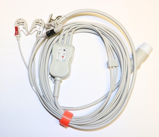 Philips Patient Cable, ECG, One-Piece Cable, 3 Lead Grabber, AHA, 2.5m+1.5m, M1981A/989803143181 Compatible