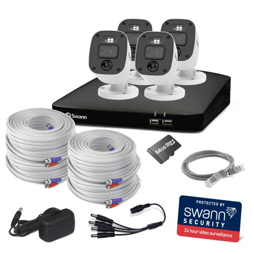 Home 4 Camera 8 Channel 1080p Full HD DVR 1TB HDD Security System