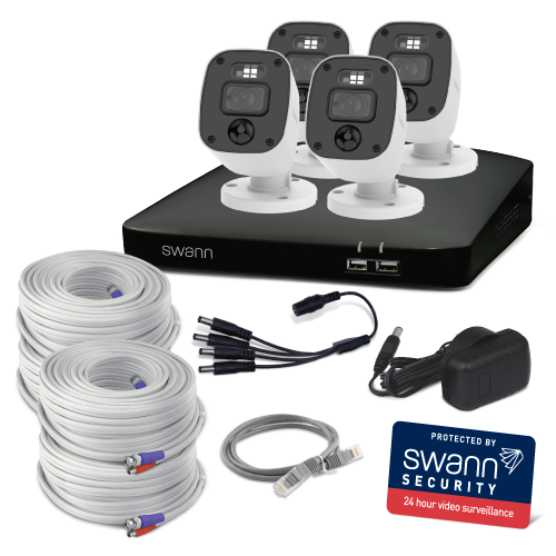 Home 4 Camera 8 Channel 2K DVR 1TB HDD Security System with Mic